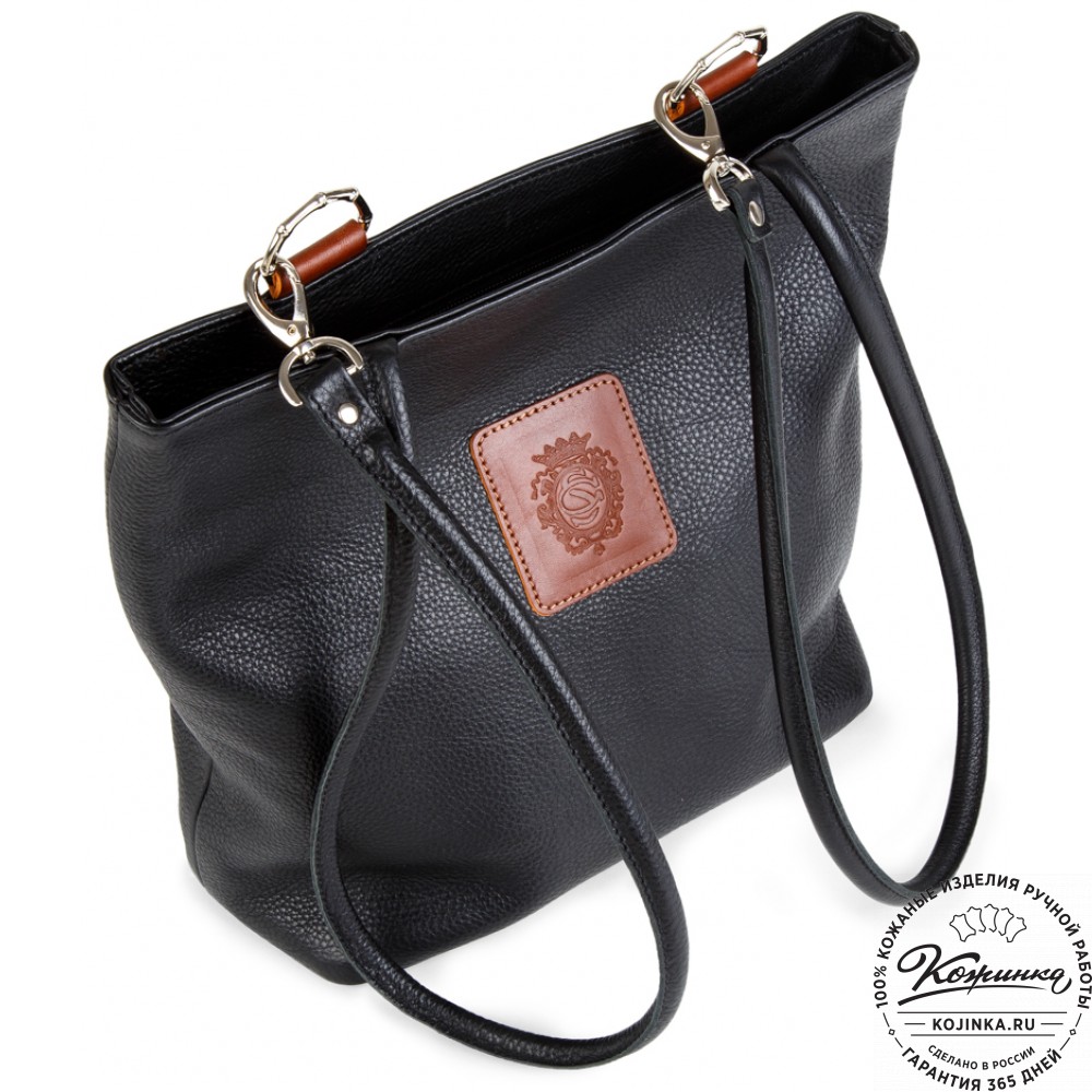 Женская кожаная сумка-трансформер "Валентино" (черная)